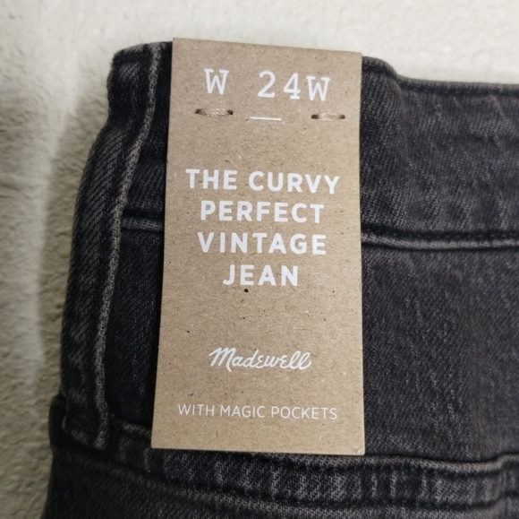 Madewell The Curvy Perfect Vintage Jean Black Lunar Wash Plus Size 24W - Picture 5 of 8